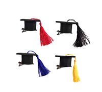 FOMIYES 5 Piezas Pinza Sombrero de Doctorado Accesorios de Graduación y Adultos Decoración de Fiesta con Borlas Color Amarillo