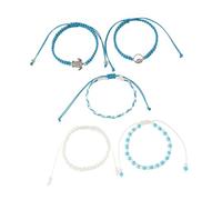 FOMIYES 5 Piezas pulsera bohemia pulseras de amistad pulsera para chicas adolescentes pulsera de tortuga para mujer pulseras de tobillo para mujer pulsera tejida pulsera trenzada aleación