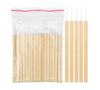 FOMIYES 50 brochas de bambú para cejas, hisopos, varita, puntas de micro algodón, aplicador de máscara de pestañas, microcepillo desechable, hisopo de algodón, mini máscara de maquillaje