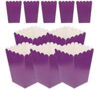 FOMIYES 50 Cajas de Papel para Palomitas de Maíz en Color Morado, Contenedor de Dulces de Fiesta Plegable Prueba de Grasa, Adecuado para Bocadillos, Regalos y Eventos Obsequios