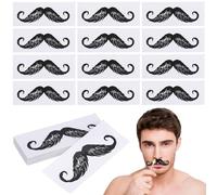 FOMIYES 50 calcomanías negras para bigotes falsos, accesorios para la cara, cera depilatoria, ropa para hombres, traje de cera de oreja, kit de tiras de cera, herramientas, ropa, depilación de hombre,