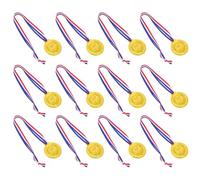 FOMIYES 50 Medallas de Oro Cinta para Premios Deportivos, Medallas de Competición y Recuerdo para Fiestas y Torneos de Fútbol Infantiles, Color Dorado Galvanizado