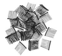 FOMIYES 50 Peinetas de Metal 10 Dientes para Cabello de Mujer, Diseño Elegante en Color Negro, Fijación Estable Adecuado para Bodas y Fiestas