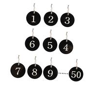 FOMIYES 50 Piezas Etiquetas Numeradas de Acrílico con Anillos para Claves para Restaurantes y Supermercados Diseño Chic y Funcional Identificación de