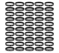 FOMIYES 50 Unidades Pulseras Ajuste Elástico de Silicona para Graduación 2026 Negras y Diseño Resistente, para Fiestas y Recuerdos de y Alumnas