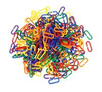 FOMIYES 500 Piezas Hebilla De Cadena Geométrica Cadena De Columpio De Pájaro Enlaces Coloridos Piezas De Eslabones De Cadena De Plástico Uniendo Cadenas Niño El Plastico Acortar Escritorio