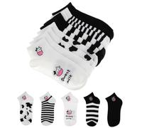 FOMIYES 5pares Calcetines Cortos Diseño De Vaca De Dibujos Animados Para Niñas Y Adolescentes Perfectos Para Verano Para Cumpleaños Y Festividades