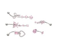 FOMIYES 5piezas Anillo De Piercing Para Inoxidable Bonito y Diseño De Falsa Para Mujer