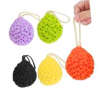 FOMIYES 5piezas Esponjas De Ducha Exfoliantes Coloridas Para Limpieza y Eficaz Asas Para Colgar y Secado Rápido Accesorios De Baño Duraderos y Atractivos