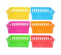 FOMIYES 6 Cestas Organizadoras de Lápices de Plástico Pequeñas y Apilables Portalápices Multicolor para Aula Oficina y Hogar Bandejas Organizadoras del Aula para Material Escolar y