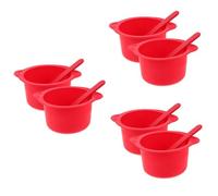 FOMIYES 6 Juegos cuenco de depilación cera paraca quemadores Calentador kits de depilación doble kit de depilacion en casa rellenar champú para alfombras gel de sílice rojo Reutilizable