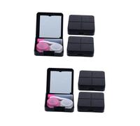 FOMIYES 6 Juegos Estuche para Lentes de Contacto Caja de Almacenamiento Caja de Herramientas Casos Estuche lentillas Cajas lentillas pequeño Organizador de Lentes de Contacto páginas Black