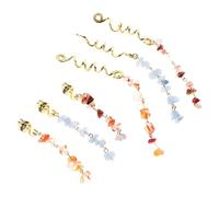 FOMIYES 6 Piezas coleteros scrunchies hair topper Accesorios artesanales Clips y horquillas anillos de pelo para cabello cuentas de rastas de piedra joyería de la aleación