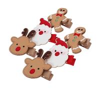 FOMIYES 6 Piezas Pasadores Navideños Pequeños para Mujer Clips Delicados de Santa y Muñeco de Jengibre Accesorios Festivos para Peinados Fiestas y Celebraciones