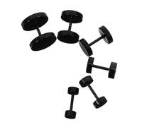 FOMIYES 6 Piezas Pendientes de para Hombre Punk Set de Forma de Mancuerna Acero Resistente Negro Accesorios Unisex para Diario