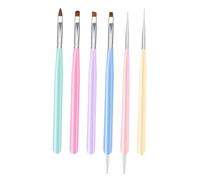 FOMIYES 6 piezas Pinceles Doble Punta para Nail Art Bolígrafos para Decoración y Pintura de Uñas Accesorios Manicura DIY Material Duradero y para Profesional y