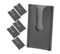 FOMIYES 6 Piezas PU Leather Razor Head Cover Protective Travel Case For Double Edge And Butterfly Razors Men Grooming Accessories Compact Storage Pouch