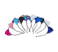 FOMIYES 7 piezas Diademas de Fiesta para Orejas de Gato Lentejuelas Coloridas Accesorios para Fiestas y Cumpleaños Color Aleatorio Color Aleatorio