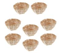 FOMIYES 8 Piezas Casas para Pájaros Nidos de Pájaros Colgantes de Bambú con Ganchos, Color Caqui, para Aves y Loros