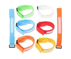 FOMIYES 8 Piezas Correa de Seguridad para Brazo Led, Brazalete para Correr de Noche, Nylon, Luminosa, Recargable, Reutilizable, para Conciertos y Celebraciones