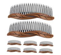 FOMIYES 8 Piezas Peine Pelo de Estilo Retro de Dientes Peine Moldeador de Plástico Textura de Madera para Flequillos para Mujeres y Niñas