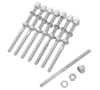 FOMIYES 8 Piezas Terminal Tensor de Barandilla de Cable de Acero Inoxidable Diseño de Barra Recta, Conector de Cuerda para Postes de Madera en Balcones Exteriores