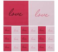 FOMIYES 80 Unidades Servilletas Desechables para San Valentín Papel Decorativo Doble Rojo y Rosa Toallas de Mano para Fiesta y Cena Práctico para Bebidas y Postres