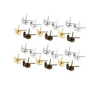 FOMIYES 800 Piezas Soporte de base de la aguja del oído perforación earrings largo semental respaldo de aretes decoración del perno prisionero del oído arete redondo pendiente de metal