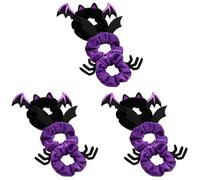 FOMIYES 9 Piezas Coleteros Elásticos Halloween con Diseño de y Demonio Morados Accesorios de Pelo para Mujer Suaves y Resistentes para Fiestas y Diario