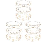 FOMIYES 9 Piezas Diadema Estrella Cintas Para La Cabeza Para Las Mujeres Tocado De Novia Diademas Accesorio De Diadema Bride Diadema Estrella Dorada Diadema De Moda Salvaje Niño Metal