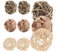 FOMIYES 9 Piezas Mascota Conejo Bola Dentición Bola Snack Juguete Juguetes molares de hámster Juguetes molares de Conejo Accesorios para Conejillos de Indias Juguete de hámster