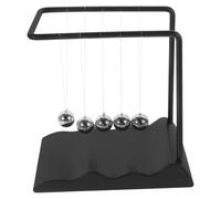 FOMIYES Adorno de Péndulo de Newton Base Ondulada Negra, Bolas de Física para Escritorio, Decoración Científica Divertida y Modelo Educativo para Aprender Física en Oficina o Casa