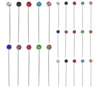 FOMIYES Alfileres para Bufandas de Hierro con Circonita 30 Unidades Broches Largos con Tope Antideslizante para Hiyab Chales Sombreros y Manualidades