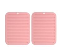 FOMIYES Alfombrillas de Silicona Resistentes al Calor 2 Piezas, Tapetes Antideslizantes Rosa para Rizadores y Planchas de Cabello, Protector Térmico Compacto Adecuado para Viajes