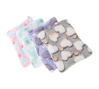FOMIYES Almohadillas Cálidas para Mascotas 4 Pcs (15x20 Cm) en Verde, Púrpura, Rosa y Café, Cojines de Vellón para Conejillos de Indias, Hámsters y Animales Pequeños, Cama