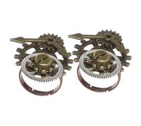 FOMIYES Anillos Vintage De Aleación Diseño Creativo De Engranajes De Reloj, Estilo Steampunk Compacto, Para Hombres y Mujeres Uso Diario, Paquete De 2 Unidades