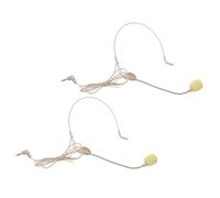 FOMIYES Auriculares con Micrófono con Cable 2 Piezas, Diadema Ajustable Color Piel, Micrófono de Condensador Omnidireccional para Estudio de Música, Enseñanza y Presentaciones