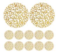 FOMIYES Bandeja de Ramadán Dorada 12 Piezas para Servir Aperitivos y Dulces Eid Mubarak, Plato Decorativo Reutilizable para Hogar, Cocina y Mesa, Accesorio Festivo para Decoración