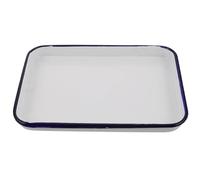 FOMIYES Bandeja para Hornear de Esmalte Blanca Pequeña Rectangular Antiadherente Resistente al Calor para Horno Utensilios para Hornear y Servir en Cocina Hogar
