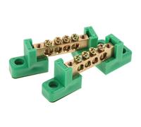 FOMIYES Barras Colectoras de Puesta a Tierra de Cobre 6X9 CM 2 Piezas 4 Posiciones Terminales para Caja de Distribución Bloque de Puesta a Tierra para Conexiones Eléctricas Segura