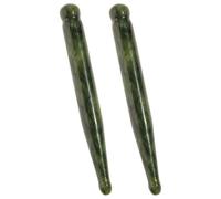 FOMIYES Bolígrafos de Masaje de Belleza de Jade Natural, Masajeadores de Puntos de Presión para Acupresión Facial y Cuidado de Ojos, Set Profesional de 2 Unidades para Uso en Casa