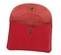 FOMIYES Bolsa De Auriculares De Cuero De Vaca Cartera Pequeña para Mujer Tarjetero Organizador De Pasaportes Billetera Titular De La Tarjeta Pasaporte y Billetero Rojo