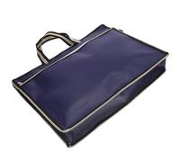 FOMIYES Bolsa para Documentos A4 de Lona Oxford Doble Cremallera Organizador Portátil Azul Oscuro Funda Ligera para Oficina y Almacenamiento Seguro de Archivos