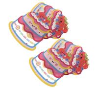 FOMIYES Bolsas de Obsequio para Cumpleaños Infantiles 10 Piezas con Asas, Diseño de Pastel Rosa Fresa UV con Estampado Dorado, Reutilizables para Fiestas de Jardín de Infantes y Eventos