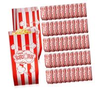 FOMIYES Bolsas De Papel Para Palomitas De Maíz 100 Uds. Bolsas De Palomitas De Maíz Con Estampado De Rayas Rojas Y Cajas De as De Para Noche De Película De