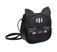 FOMIYES Bolso Bandolera De Gato para Chicas Adolescentes, Bolsito Pequeño De Piel Sintética PU, Bolso Cruzado Negro, para Niñas Preadolescentes, Uso Diario y Fiestas, Diseño Compacto y Práctico