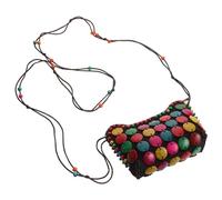 FOMIYES Bolso Bandolera Vintage de Concha de con Cuentas Étnicas Monedero Compacto para Mujer Diseño Tribal Colorido Correa Larga para Viaje y Diario