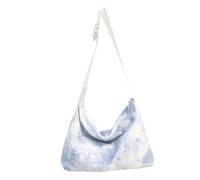 FOMIYES Bolso de Lona Tie Dye para Estudiantes Bandolera Casual de Gran Capacidad Azul