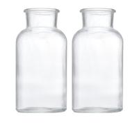 FOMIYES Botellas de Vidrio Transparentes 500 Ml para Bricolaje y Experimentos, Juego de 2 Frascos Grandes para Decoración, Tarros de Cristal Multifuncionales para Manualidades y Hogar