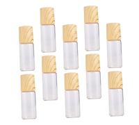 FOMIYES Botellas Roll-on Para Aceites Esenciales 10 Unidades 3 Ml Vidrio Transparente Tapa De Madera y Bolas De Rodillo Resistentes Para Aromaterapia y Viaje